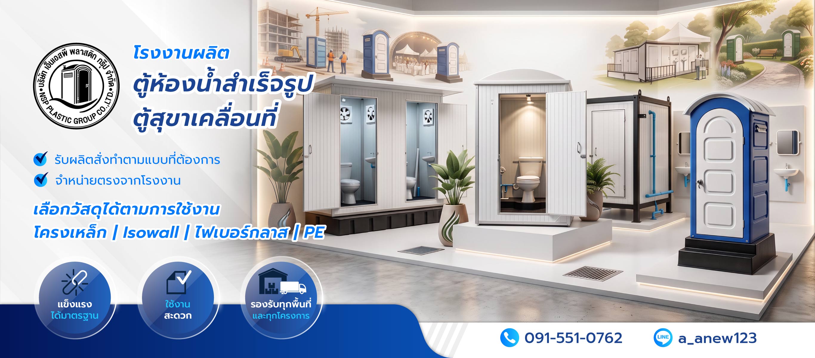 โรงงานผลิตตู้สุขาเคลื่อนที่ เอ็นเอสพีพลาสติกกรุ๊ป